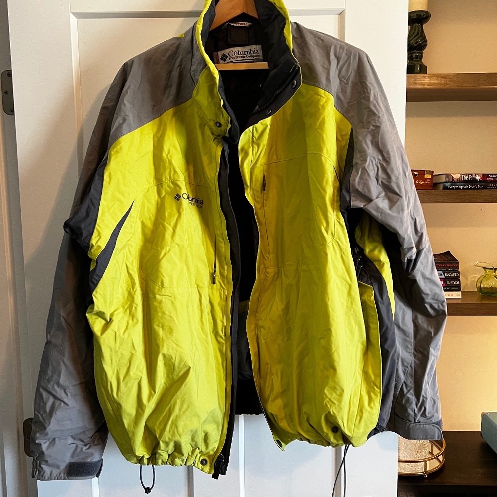 Men's Columbia Vertex Ski Jacket, Green and Gray, XXL